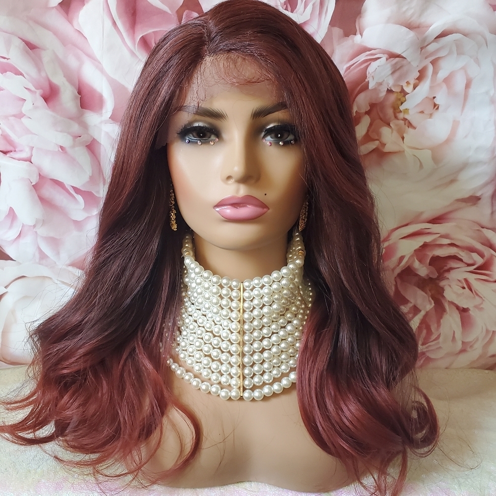 Chocolate auburn lace front wig
